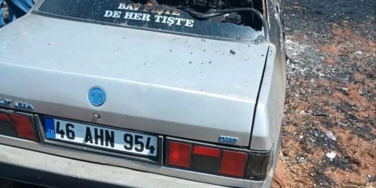 Tarladakı yanğın avtomobilin yanmasına səbəb oldu