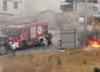 Hərəkətdə olan avtomobil yandı