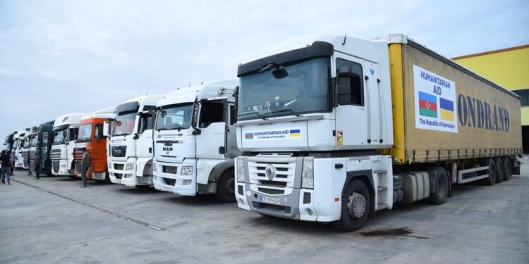 Azərbaycandan Ukraynaya növbəti humanitar yardım yola salınıb - VİDEO - FOTOLAR