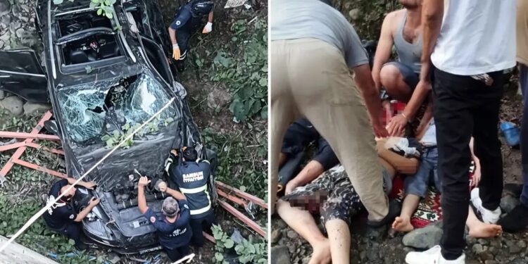 12 yaşlı uşağın idarə etdiyi avtomobil körpüdən aşdı