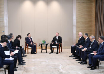 Prezident Tiencin şəhərində “CCCC” şirkətinin sədri ilə görüşüb – VİDEO – FOTOLAR