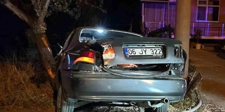 Avtomobil ağaca çırpıldı: 2 yaralı