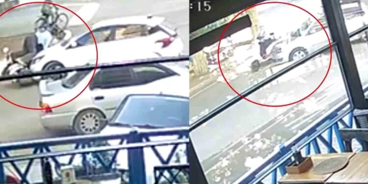 Minik avtomobili və motosiklet toqquşdu: 4 yaralı