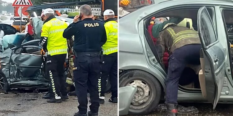 Avtomobil parklanmış vəziyyətdə olan tankerə çırpıldı:3 ölü, 2 yaralı