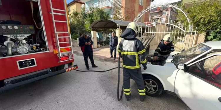 Hərəkətdə olan avtomobil yandı