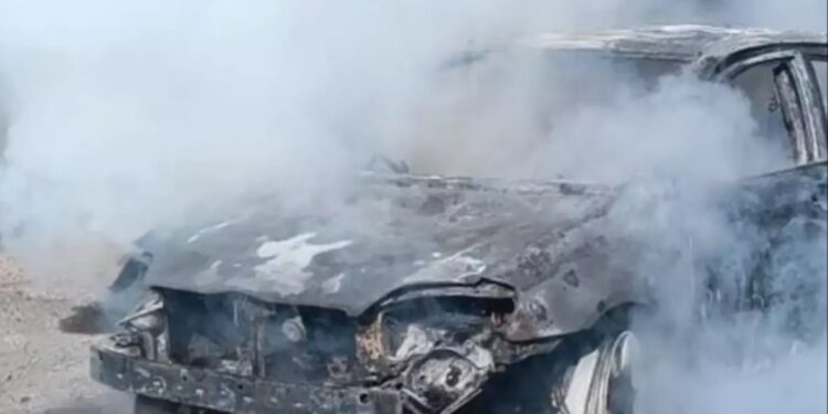 Hərəkətdə olan avtomobil yandı
