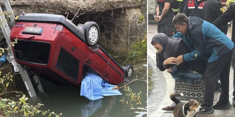 Avtomobil çaya aşdı: Ər və arvad öldü