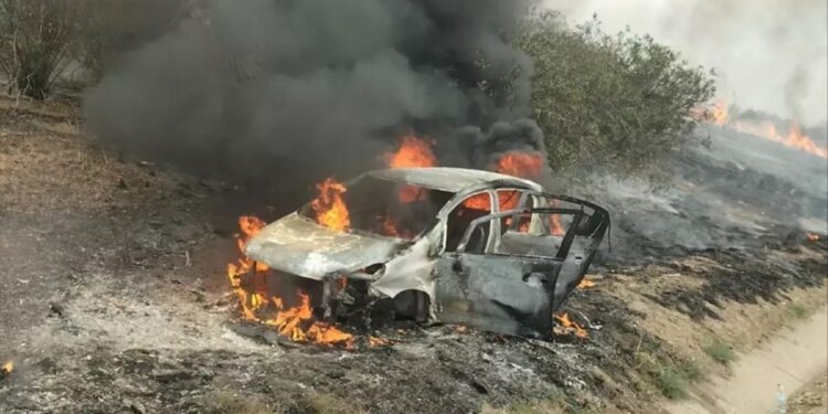 Avtomobil yandı: Ana və iki övladı yaralandı