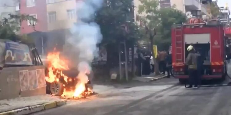 Yer altı məftillərinin yanması avtomobilin partlamasına səbəb oldu