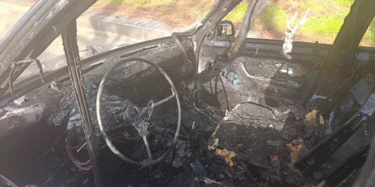 Hərəkətdə olan avtomobil yandı