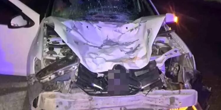 Avtomobil ata çırpıldı