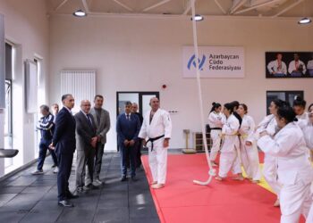 Rəşad Nəbiyev İmişlidə yeni fəaliyyətə başlamış cüdo zalına baxış keçirib