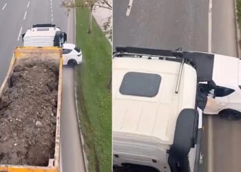 Yük maşını minik avtomobili ilə toqquşdu