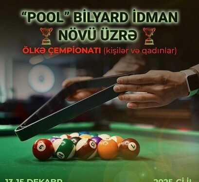 “Pool” bilyard idman növü üzrə ölkə çempionatı – Kişi və qadınlar arasında