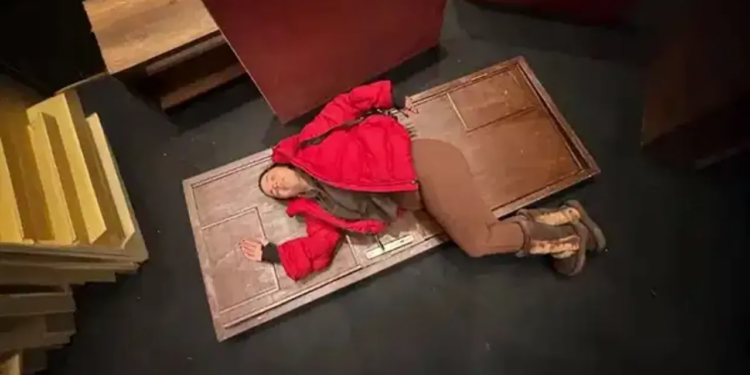 Tanınmış aktrisanın səhnədə başına qapı düşdü - FOTOLAR