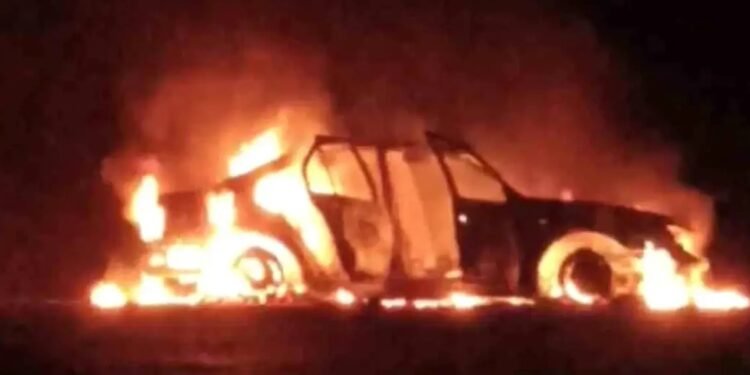 Hərəkətdə olan avtomobil yandı