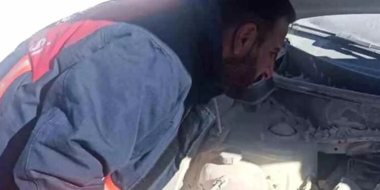 Hərəkətdə olan avtomobil yandı