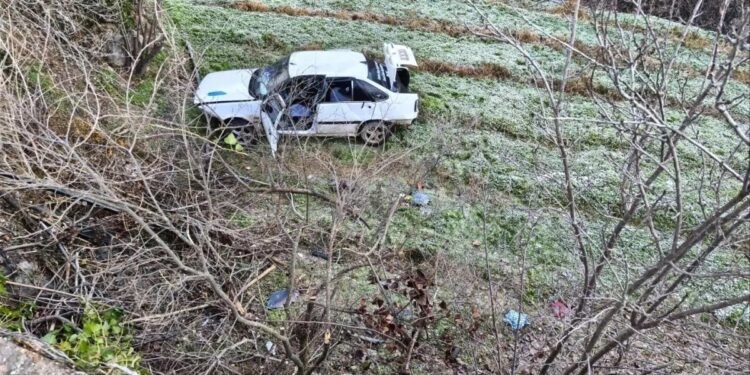 Avtomobil yol kənarına aşdı: 3 yaralı