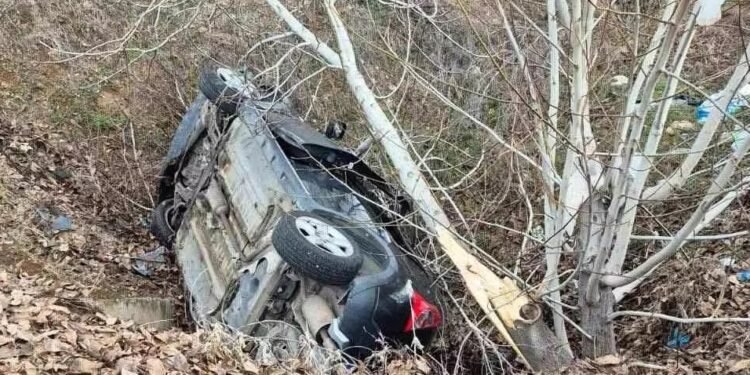 Avtomobil yol kənarına aşdı: 4 yaralı