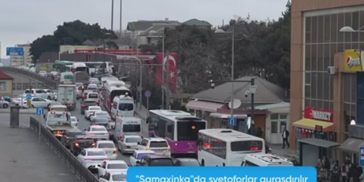 “Şamaxinka”da yeni svetoforlar quraşdırılır - VİDEO