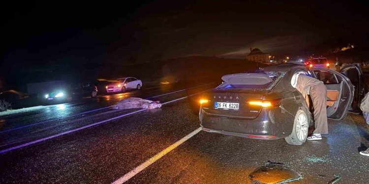 Avtomobil ata çırpıldı: 4 yaralı