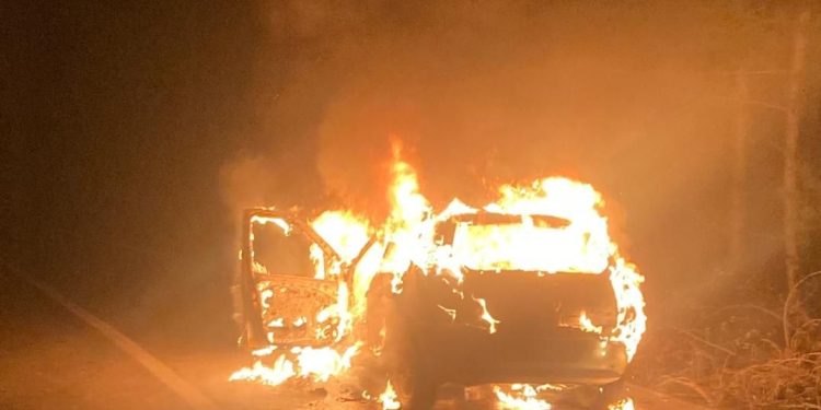 Hərəkətdə olan avtomobil yandı