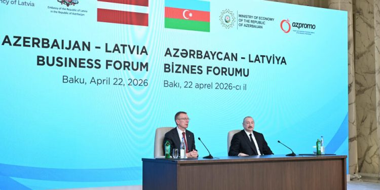 Prezident İlham Əliyev və Latviya Prezidenti Edqars Rinkeviçsin iştirakı ilə Azərbaycan-Latviya biznes forumu keçirilib - FOTOLAR