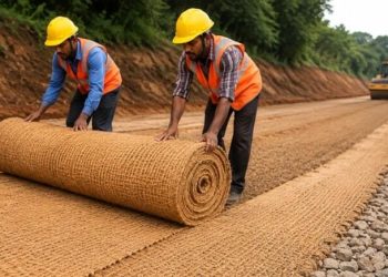 Hindistan qozu qabıqlarını yolların altına döşəməyə başladılar