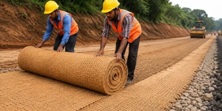 Hindistan qozu qabıqlarını yolların altına döşəməyə başladılar