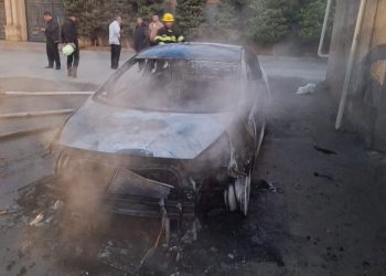 Qaradağda məktəb direktorunun maşını yandırılıb