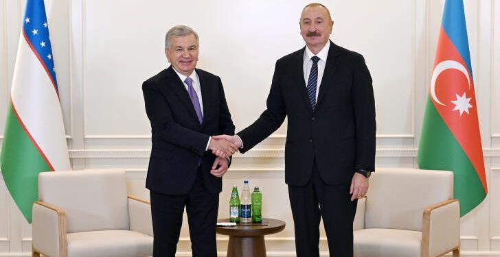 Prezident İlham Əliyev Özbəkistan Prezidenti ilə görüşüb -VİDEO-FOTOLAR